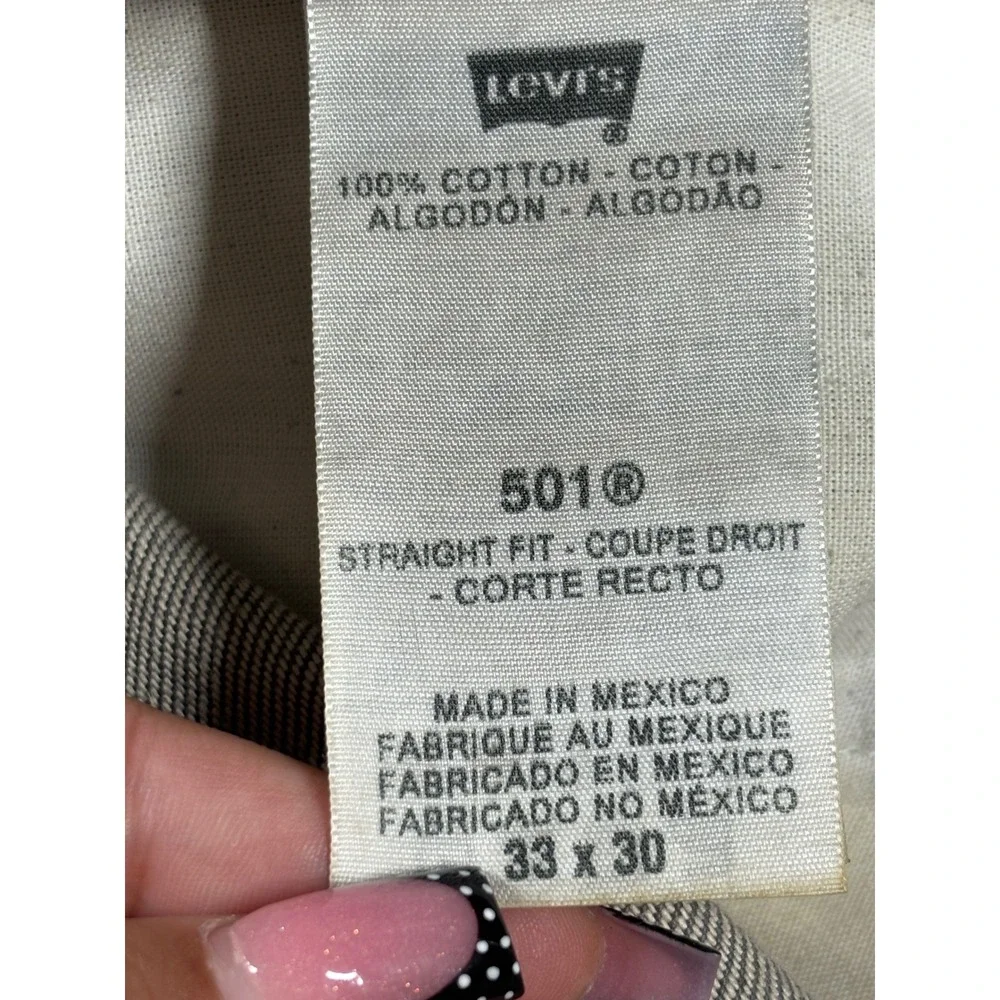 Levis‎ 501 Original Straight Fit Grey Denim Jeans Mens 33x30 Button Fly Mexico